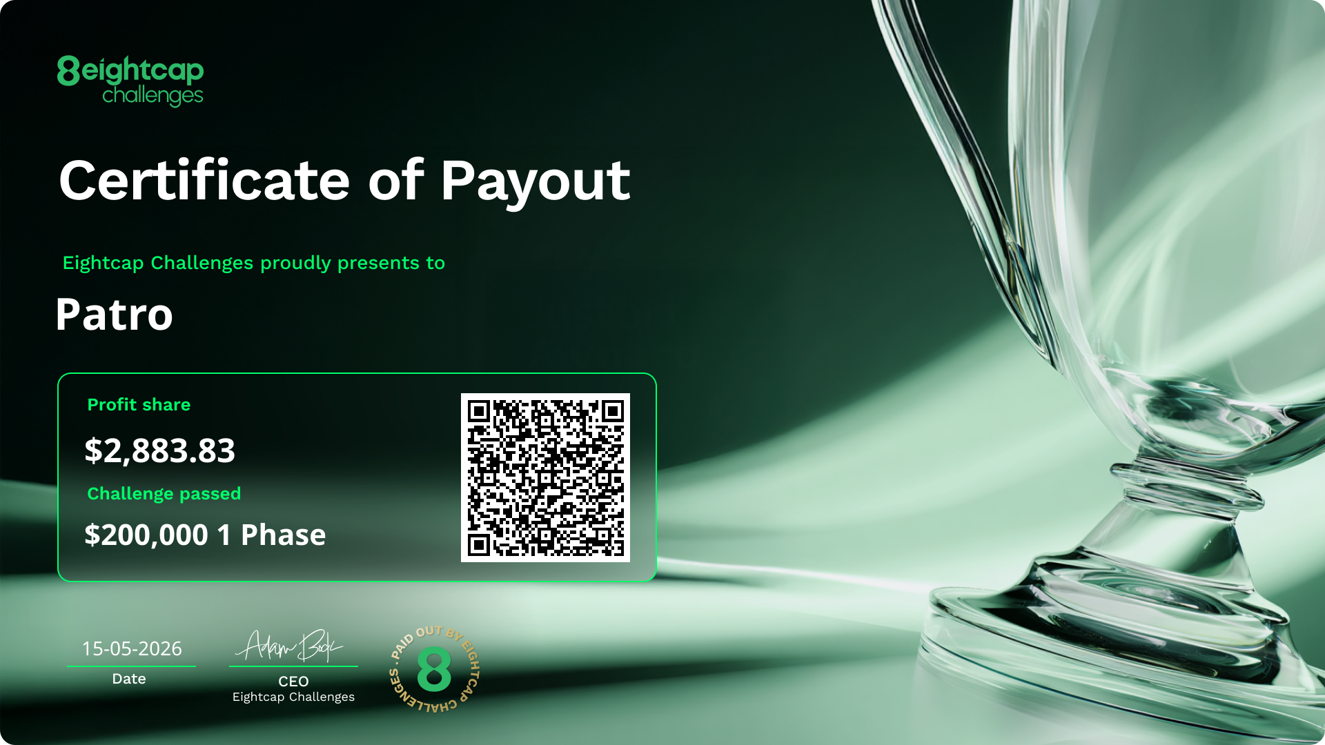 Traderflow Verified Prop Certificate