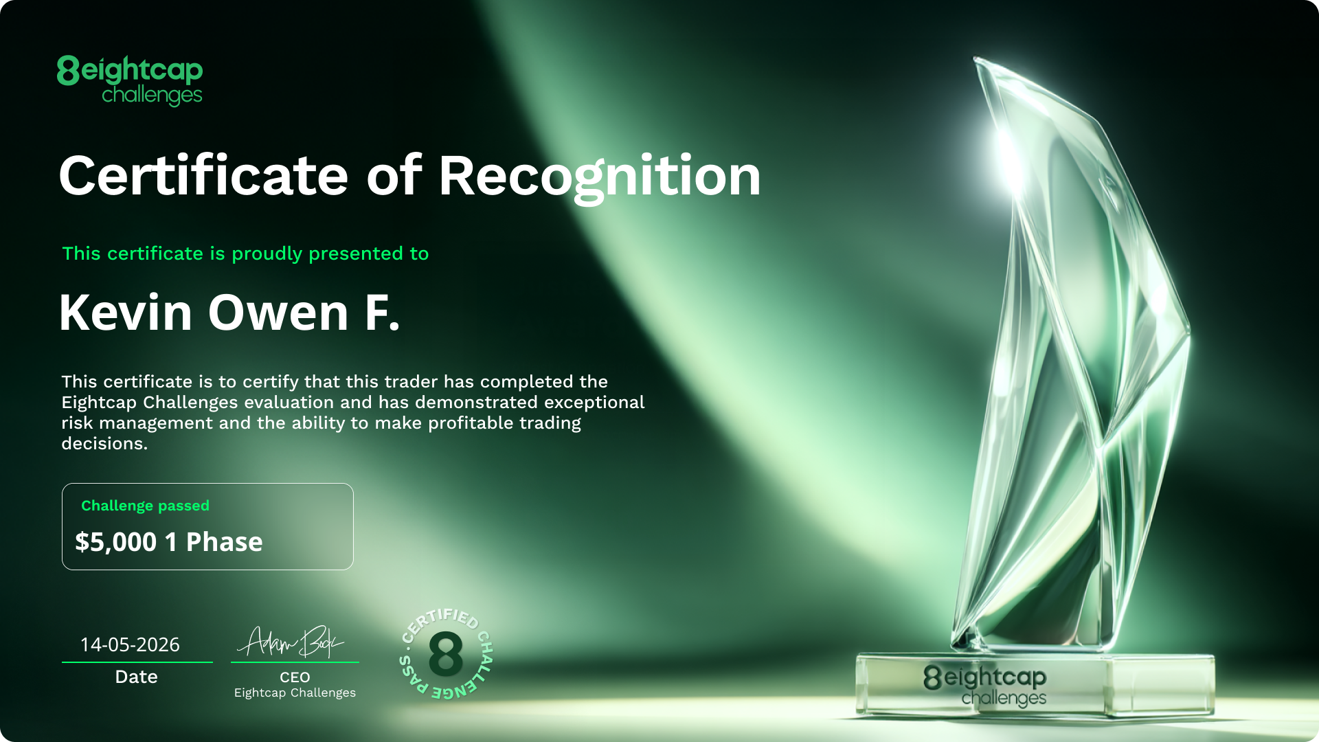 Traderflow Verified Prop Certificate