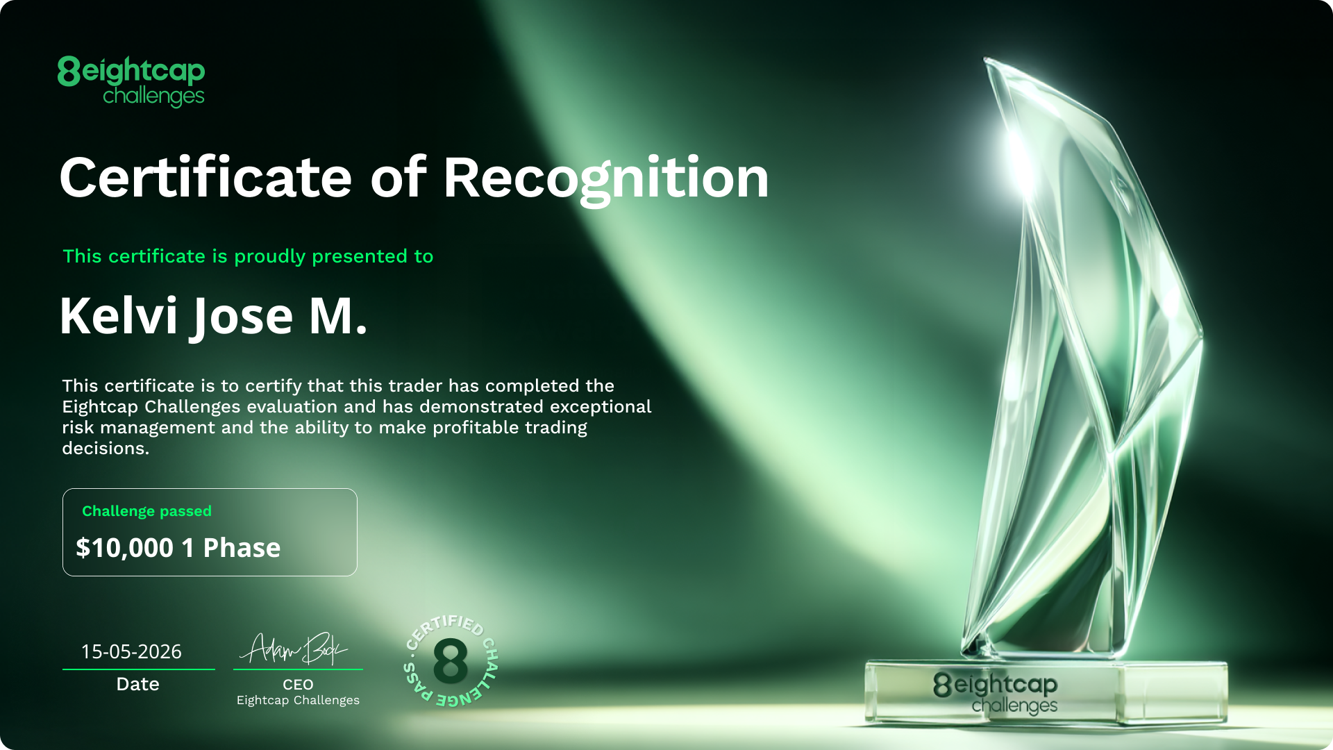 Traderflow Verified Prop Certificate