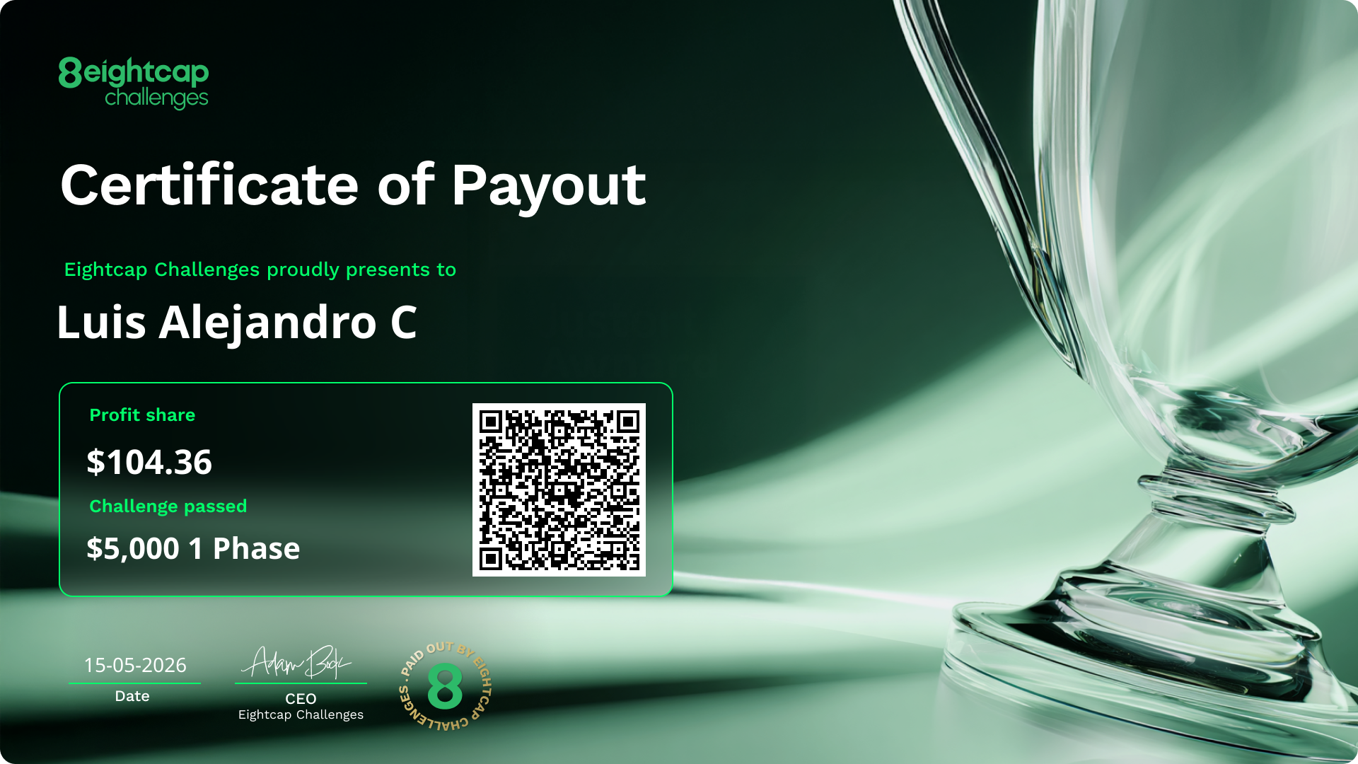Traderflow Verified Prop Certificate