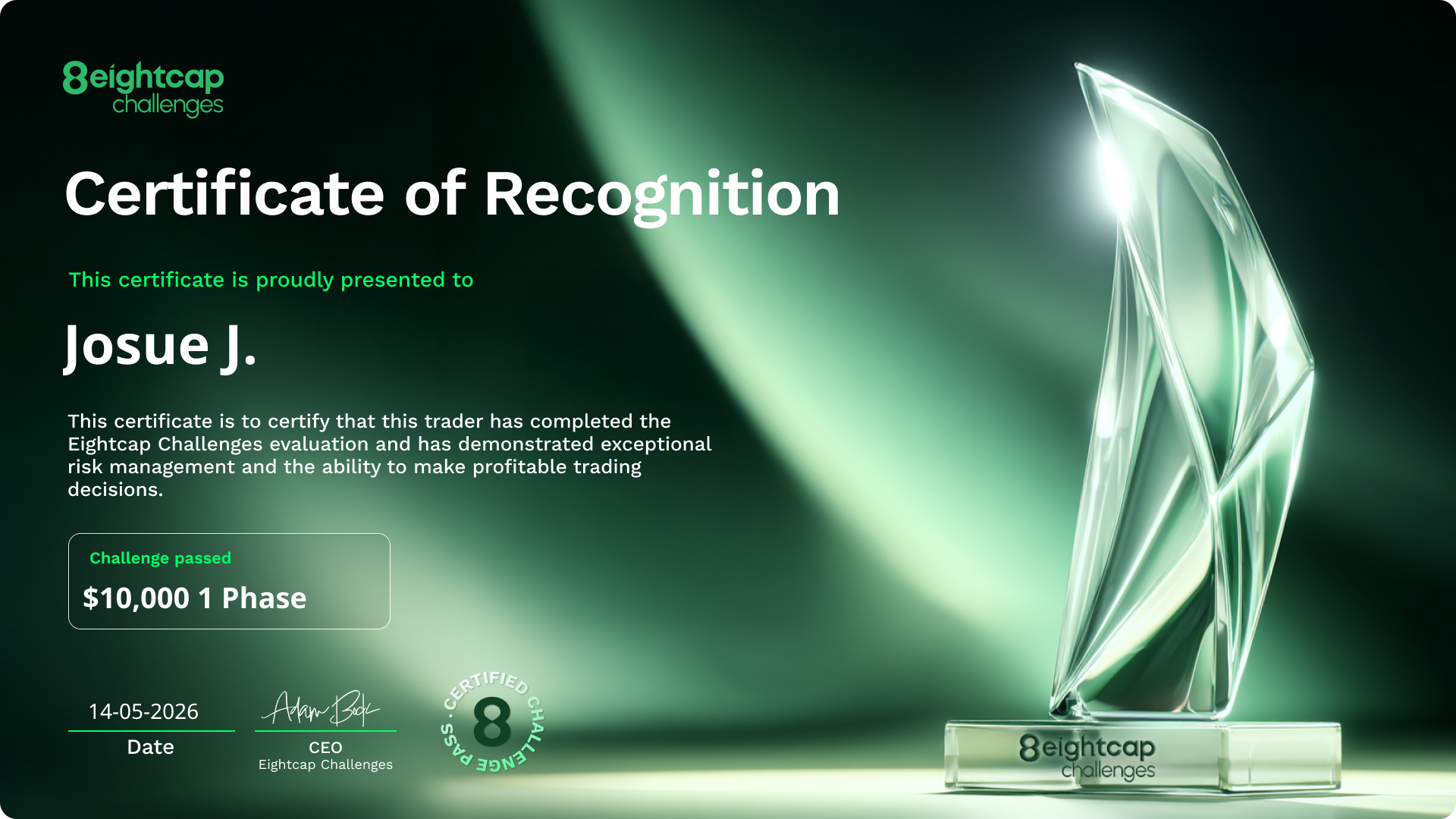 Traderflow Verified Prop Certificate
